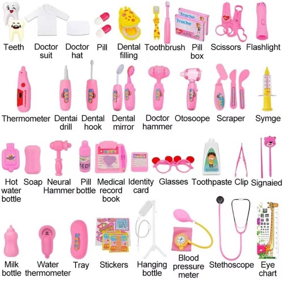 Pretend Doctor/Dentist Medical⚕️Toy w Electronic⚡️Stethoscope🩺& 48Pc - Picture 9 of 9